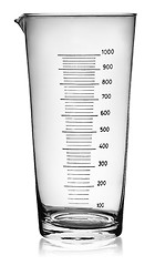 Image showing Big glass beaker graduated