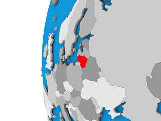 Image showing Lithuania on globe