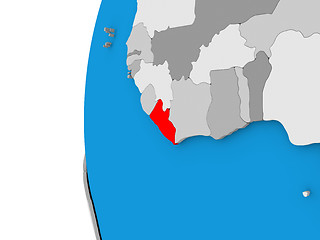 Image showing Liberia on globe