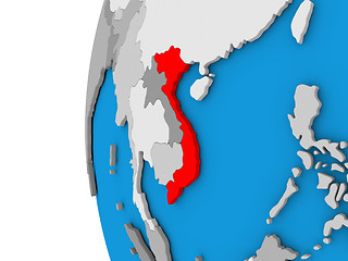 Image showing Vietnam on globe