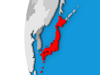 Image showing Japan on globe