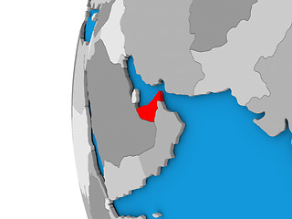 Image showing United Arab Emirates on globe