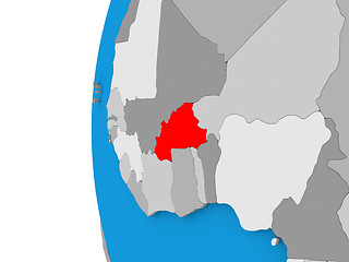 Image showing Burkina Faso on globe