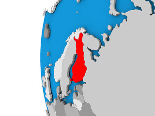 Image showing Finland on globe