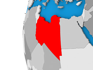 Image showing Libya on globe
