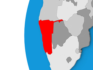 Image showing Namibia on globe