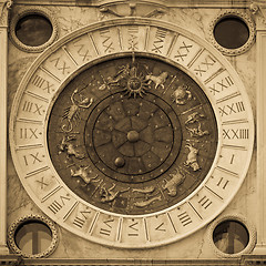 Image showing Venice, Italy - St Mark\'s Clocktower detail