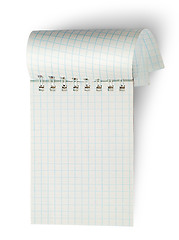 Image showing Vertical notebook with curled pages