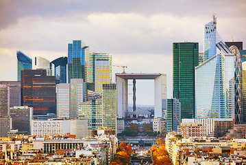 Image showing La Defense business district aerial view