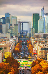 Image showing Business district aerial view