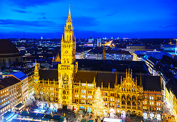 Image showing Overview of Marienplatz in Munich