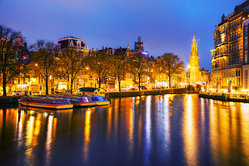 Image showing Amsterdam city view with Amstel river