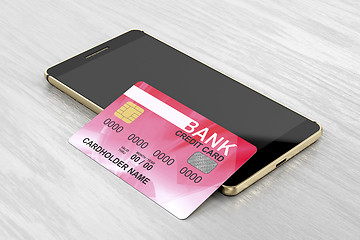 Image showing Smartphone and credit card