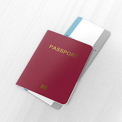 Image showing Passport and blank boarding pass