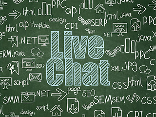 Image showing Web development concept: Live Chat on School board background