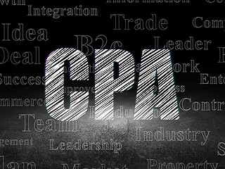 Image showing Business concept: CPA in grunge dark room