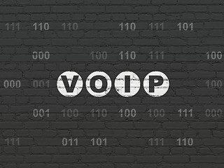 Image showing Web design concept: VOIP on wall background