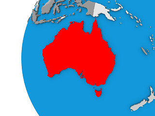 Image showing Australia on globe