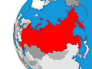 Image showing Russia on globe