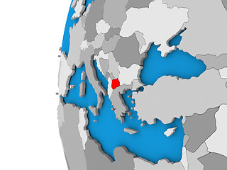 Image showing Macedonia on globe