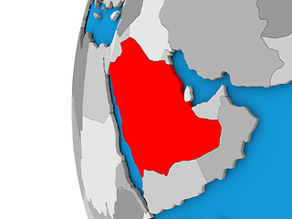 Image showing Saudi Arabia on globe