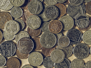 Image showing Vintage Pound coins