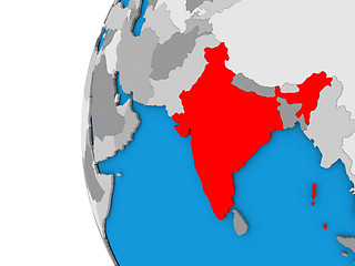 Image showing India on globe