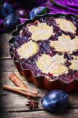 Image showing Homemade plum pie