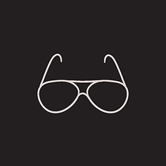 Image showing Eyeglasses sketch icon.