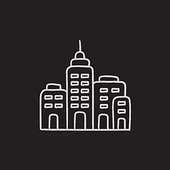 Image showing Residential buildings sketch icon.