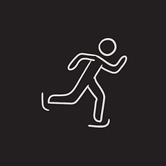 Image showing Speed skating sketch icon.