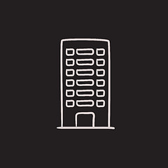 Image showing Residential building sketch icon.