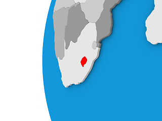 Image showing Lesotho on globe