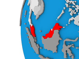 Image showing Malaysia on globe