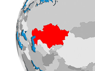 Image showing Kazakhstan on globe