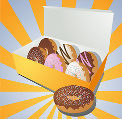 Image showing Donuts in a box