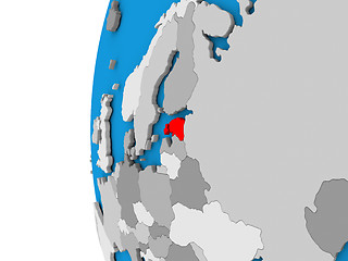 Image showing Estonia on globe