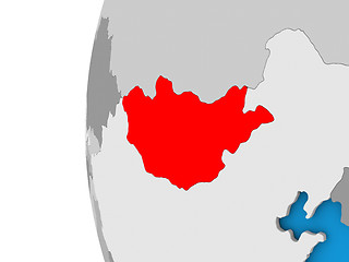 Image showing Mongolia on globe