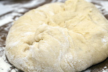 Image showing dough for the pie, close-up