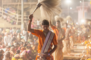 Image showing Ganges Aarti ceremony, Varanasi