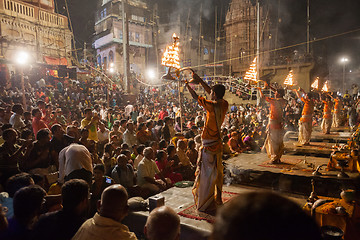 Image showing Ganges Aarti ceremony, Varanasi