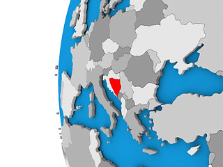 Image showing Bosnia on globe