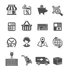 Image showing Internet Shopping and Delivery Icons Set