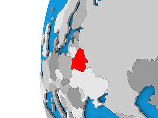 Image showing Belarus on globe