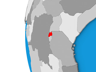 Image showing Rwanda on globe