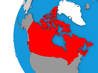 Image showing Canada on globe