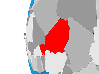Image showing Niger on globe
