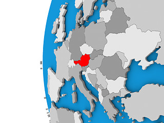 Image showing Austria on globe