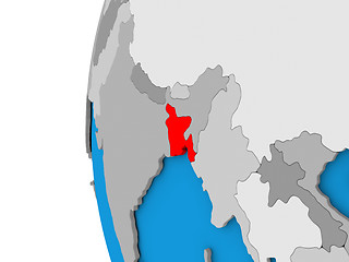 Image showing Bangladesh on globe