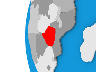 Image showing Zimbabwe on globe